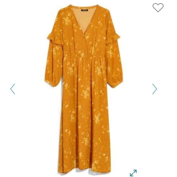 NWT Madewell Ruffle Floral Long Sleeve Maxi Dress - Picture 4 of 6